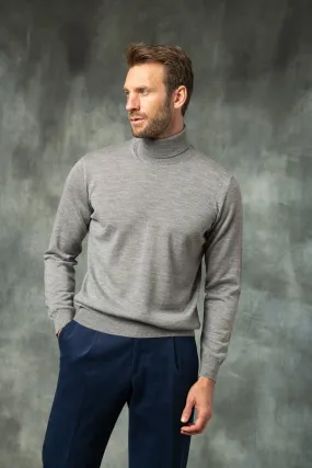 Grey Merino Turtleneck – Made in Italy