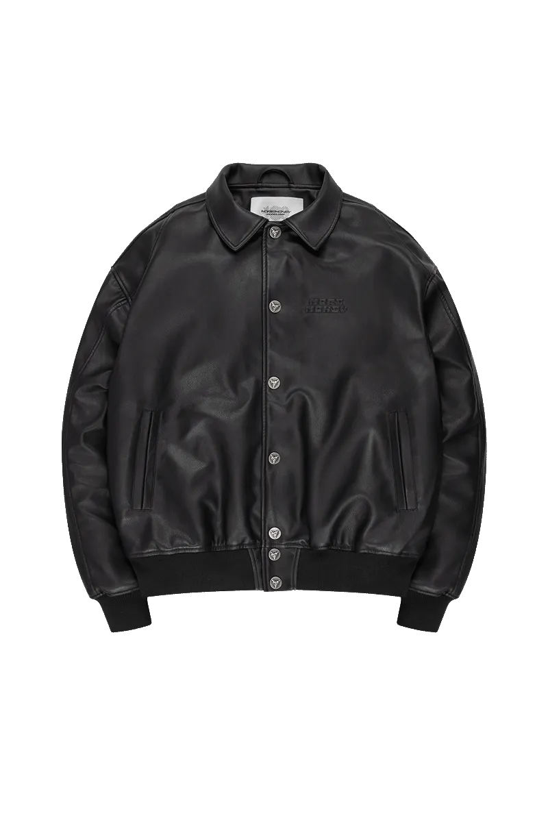 HEAVY HEART LEATHER JACKET BLACK