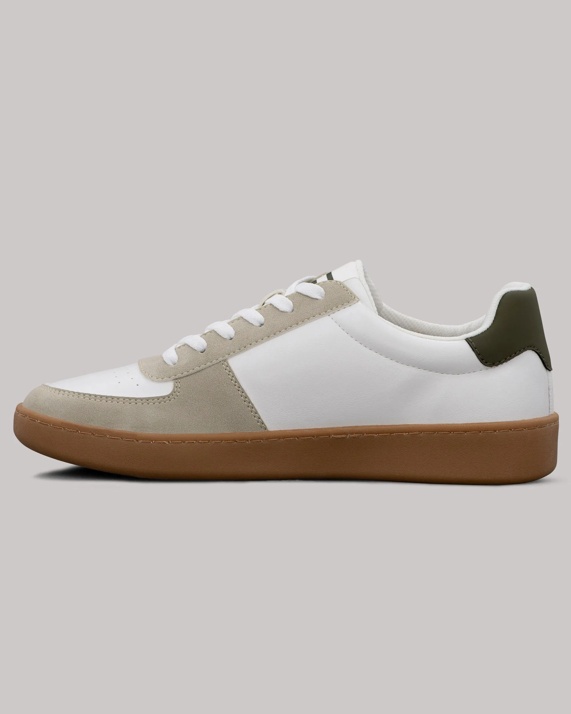 Hyde Olive Stripe Sneaker - White