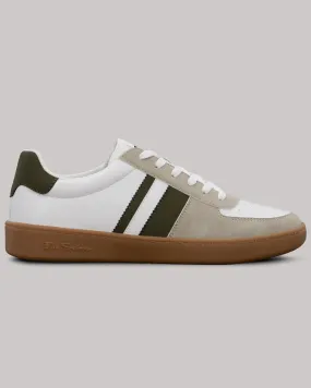 Hyde Olive Stripe Sneaker - White