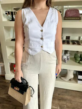 Ivory Button Down Vest