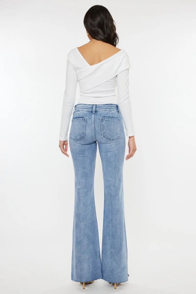 Ivy Double Button Flare Jeans