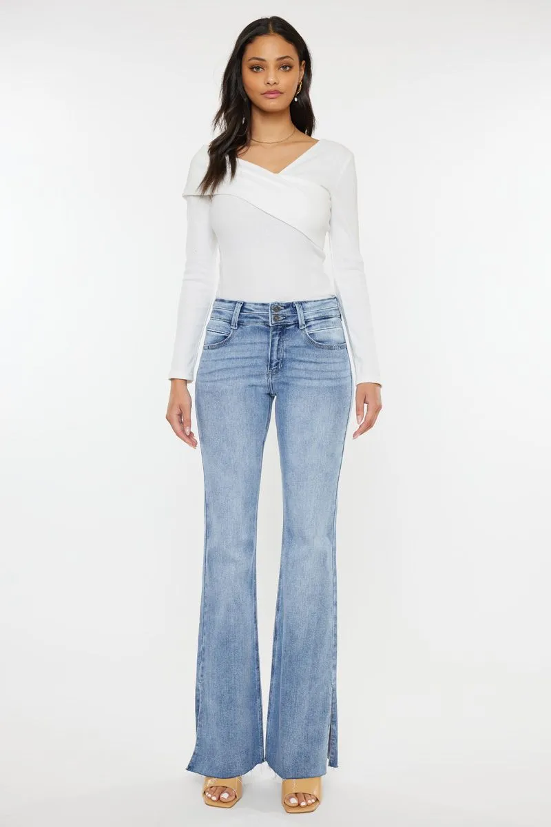 Ivy Double Button Flare Jeans