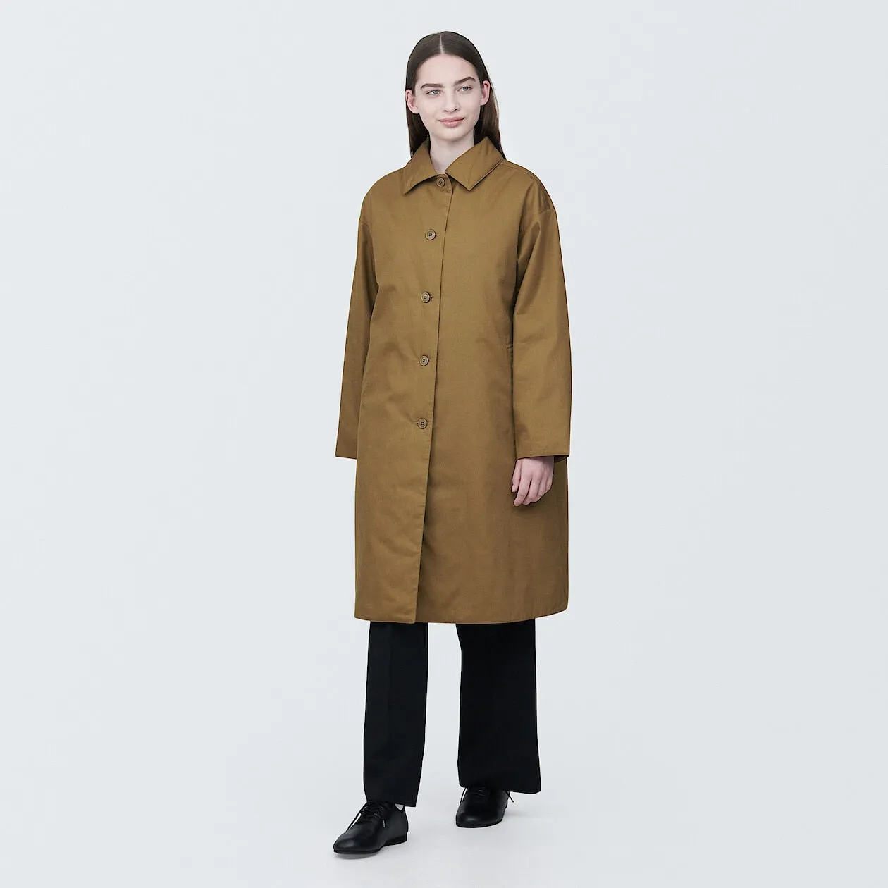 Kapok Blend Padded Long Coat