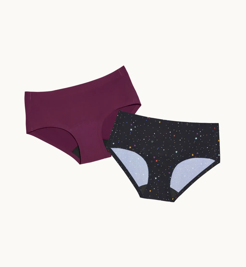 (Kit Item) Back To School Leakproof Underwear Lucky Star/Berry | Boyshort