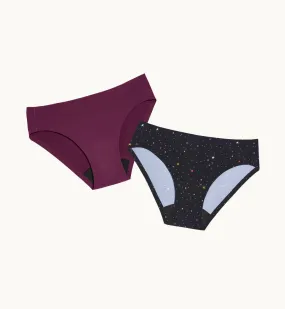 (Kit Item) Everyday Leakproof Underwear LTD Color Lucky Star/Berry 2-Pack | Bikini