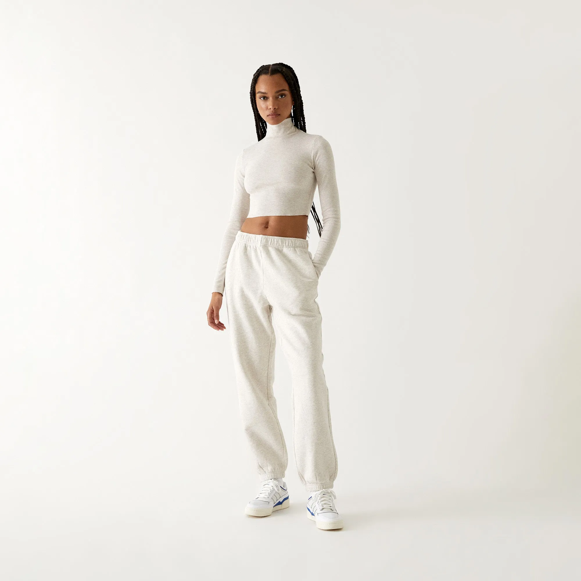 Kith Women Brier Cropped Baby Rib Turtleneck - Sandy Heather