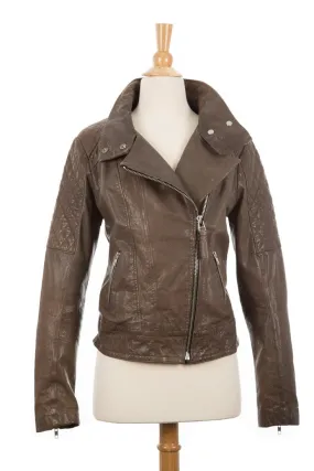 Larissa Distressed Leather Biker Jacket