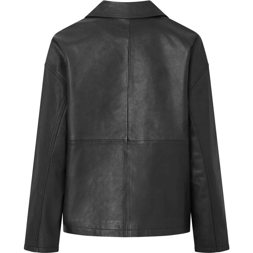 Leah biker jacket in soft and delicious leather / 50854 - Black (Nero)