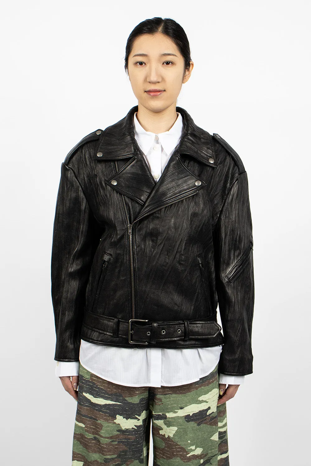 Leather Biker Jacket Black