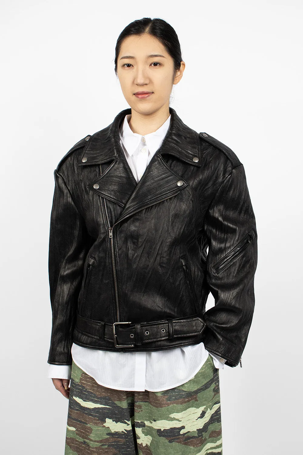 Leather Biker Jacket Black