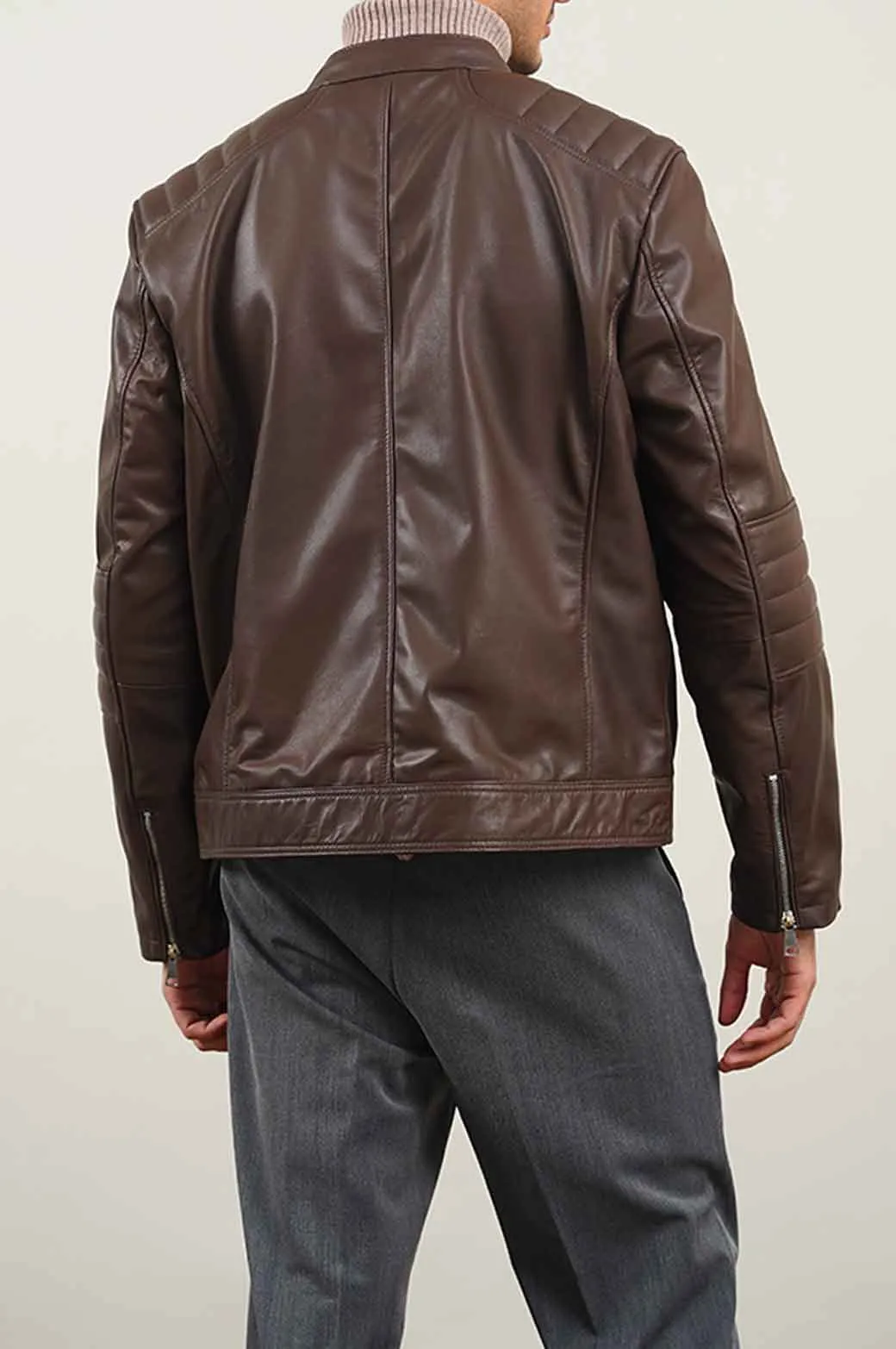 LEATHER BIKER JACKET