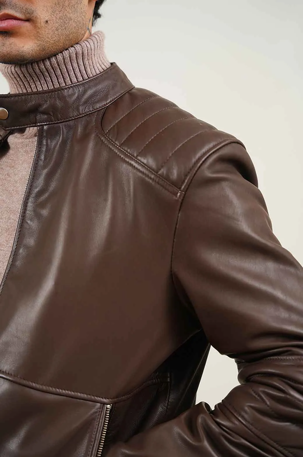 LEATHER BIKER JACKET