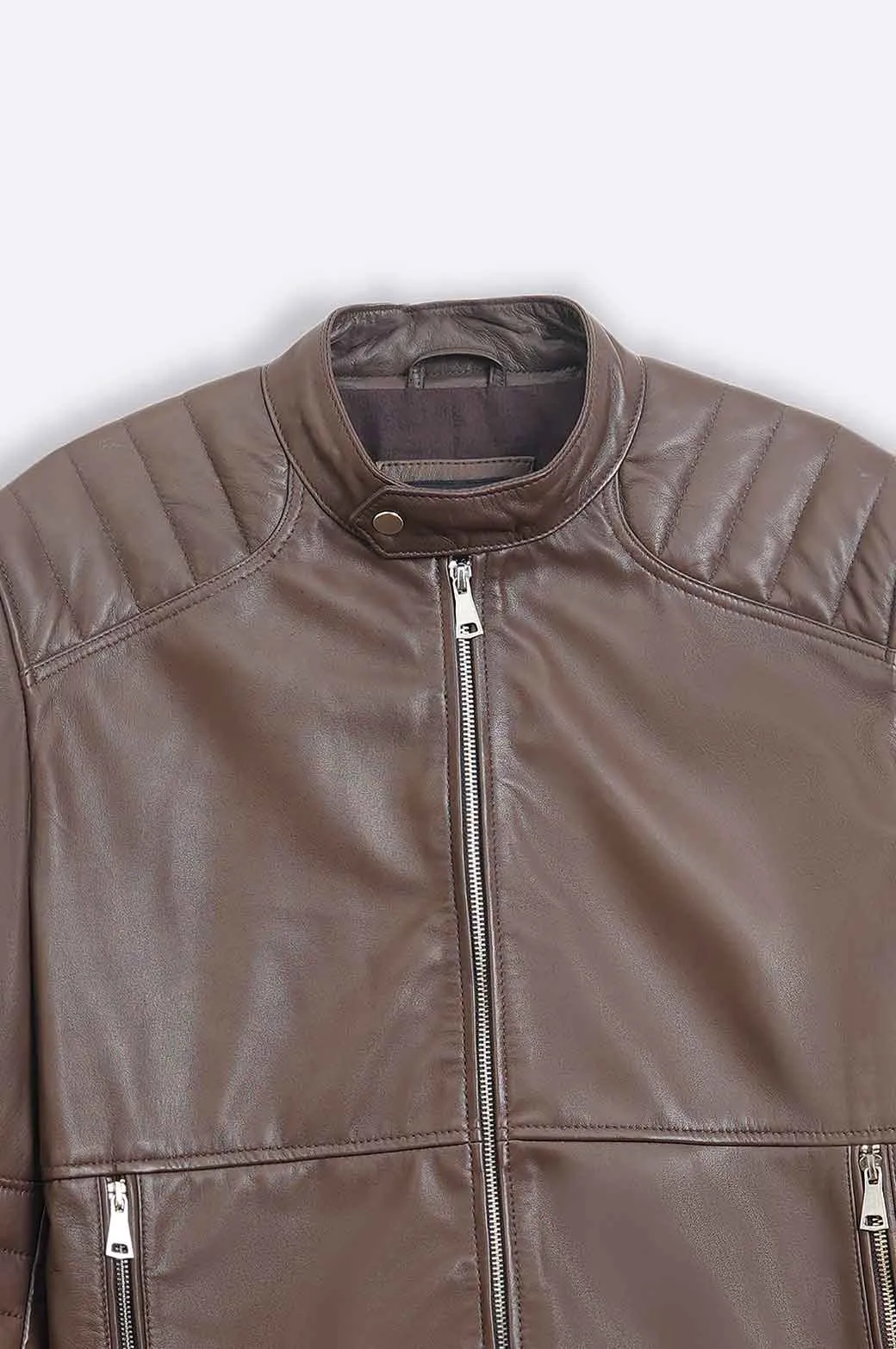 LEATHER BIKER JACKET