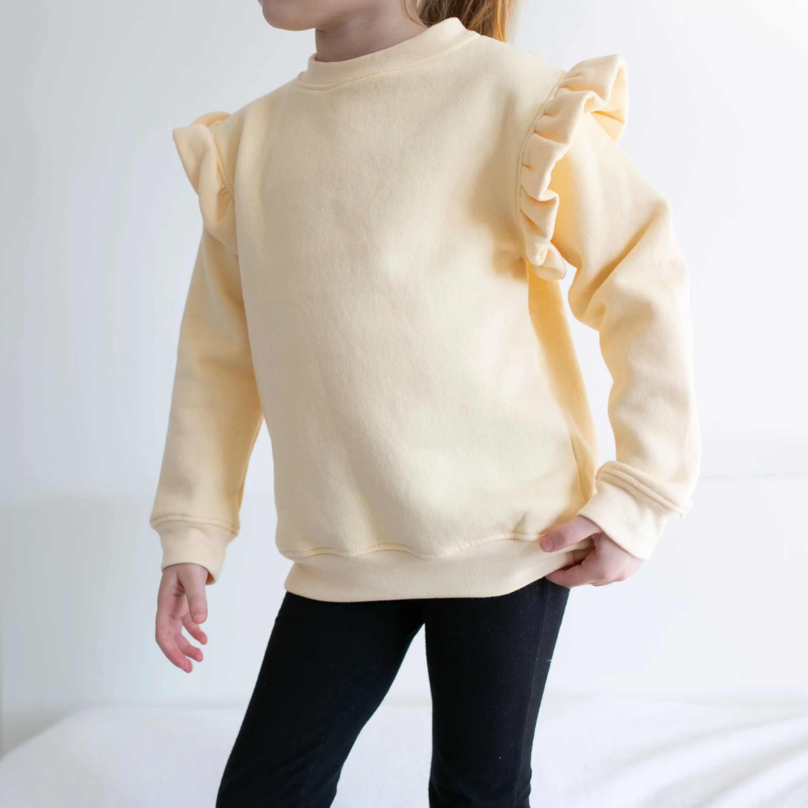 Lemon frill sleeve Sweatshirt