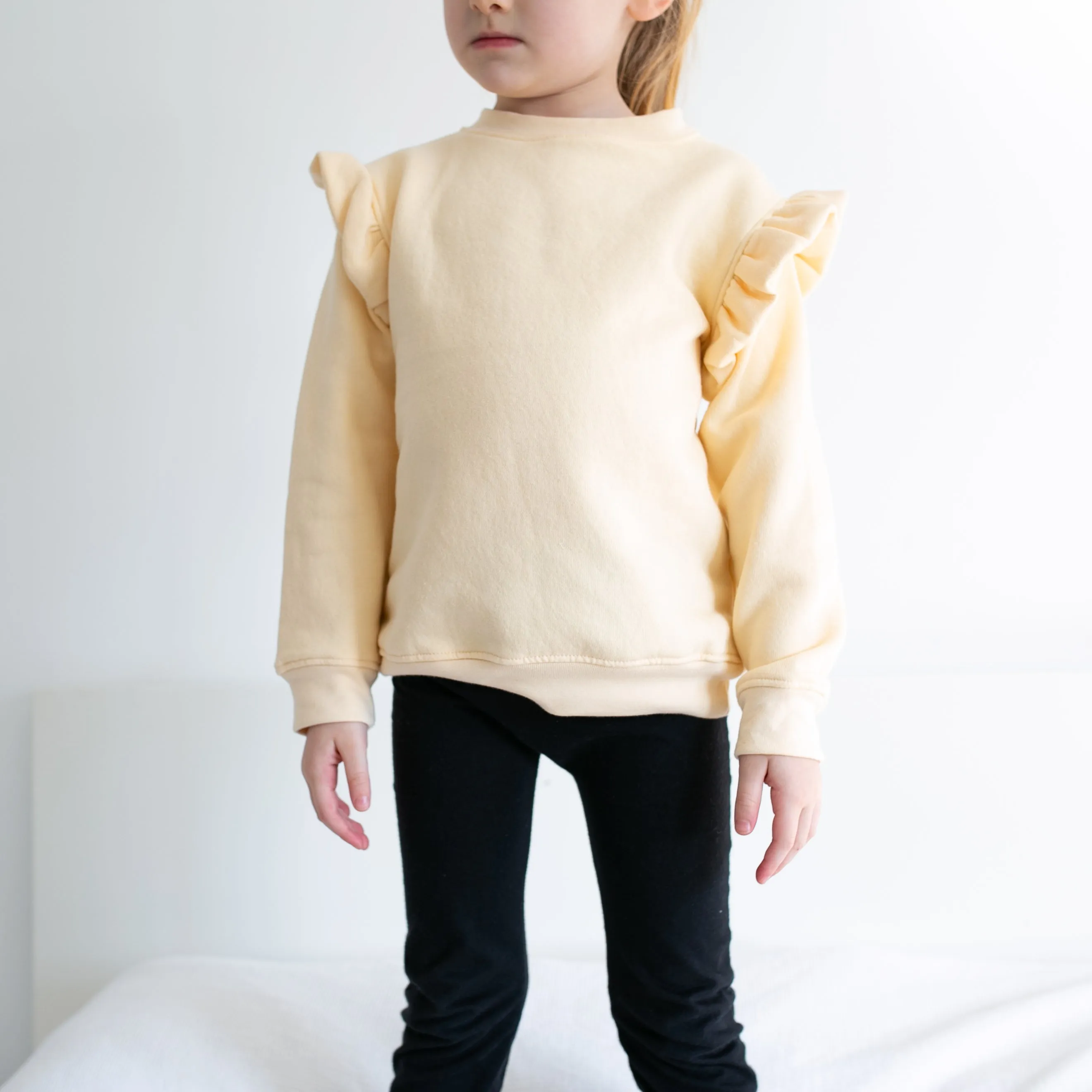 Lemon frill sleeve Sweatshirt