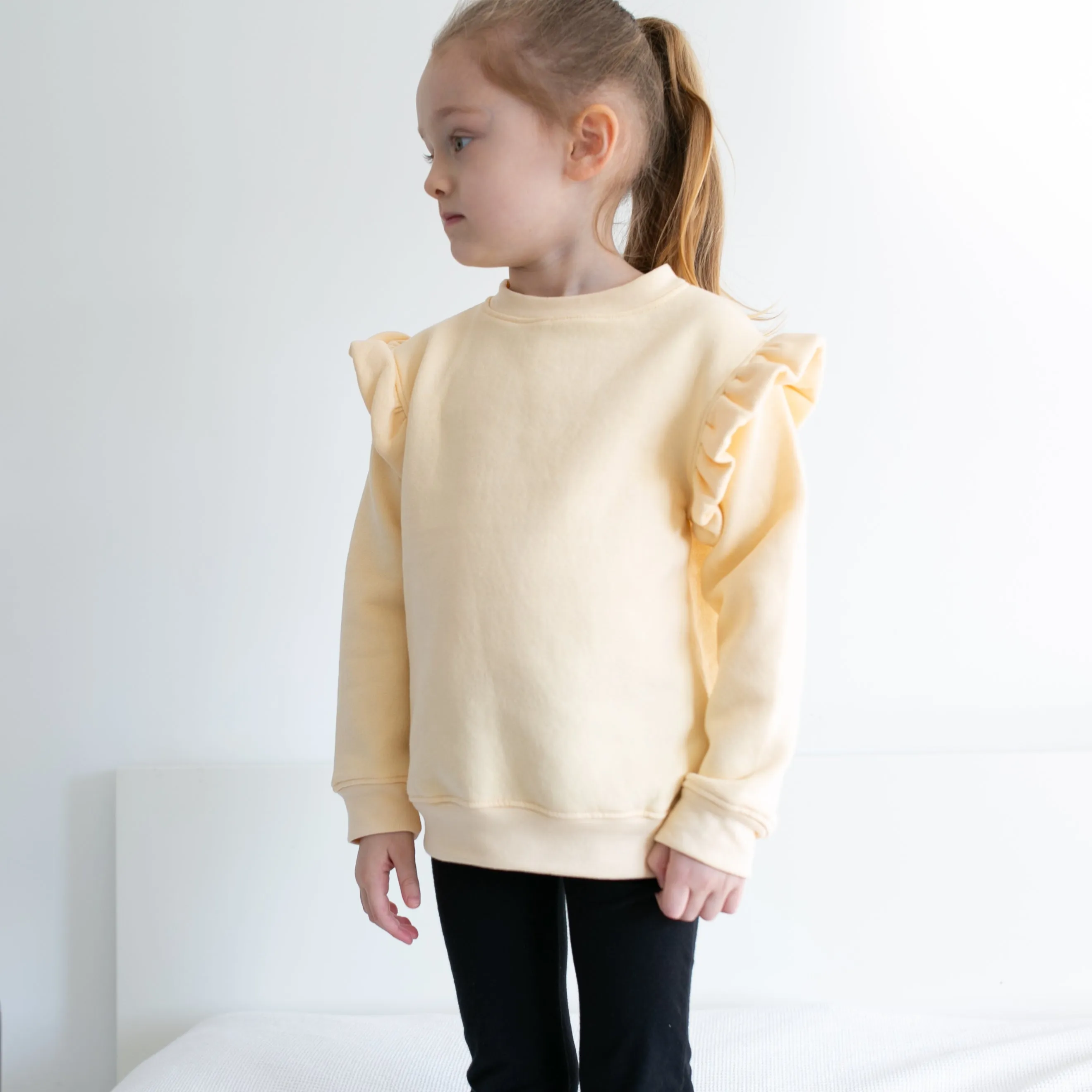 Lemon frill sleeve Sweatshirt