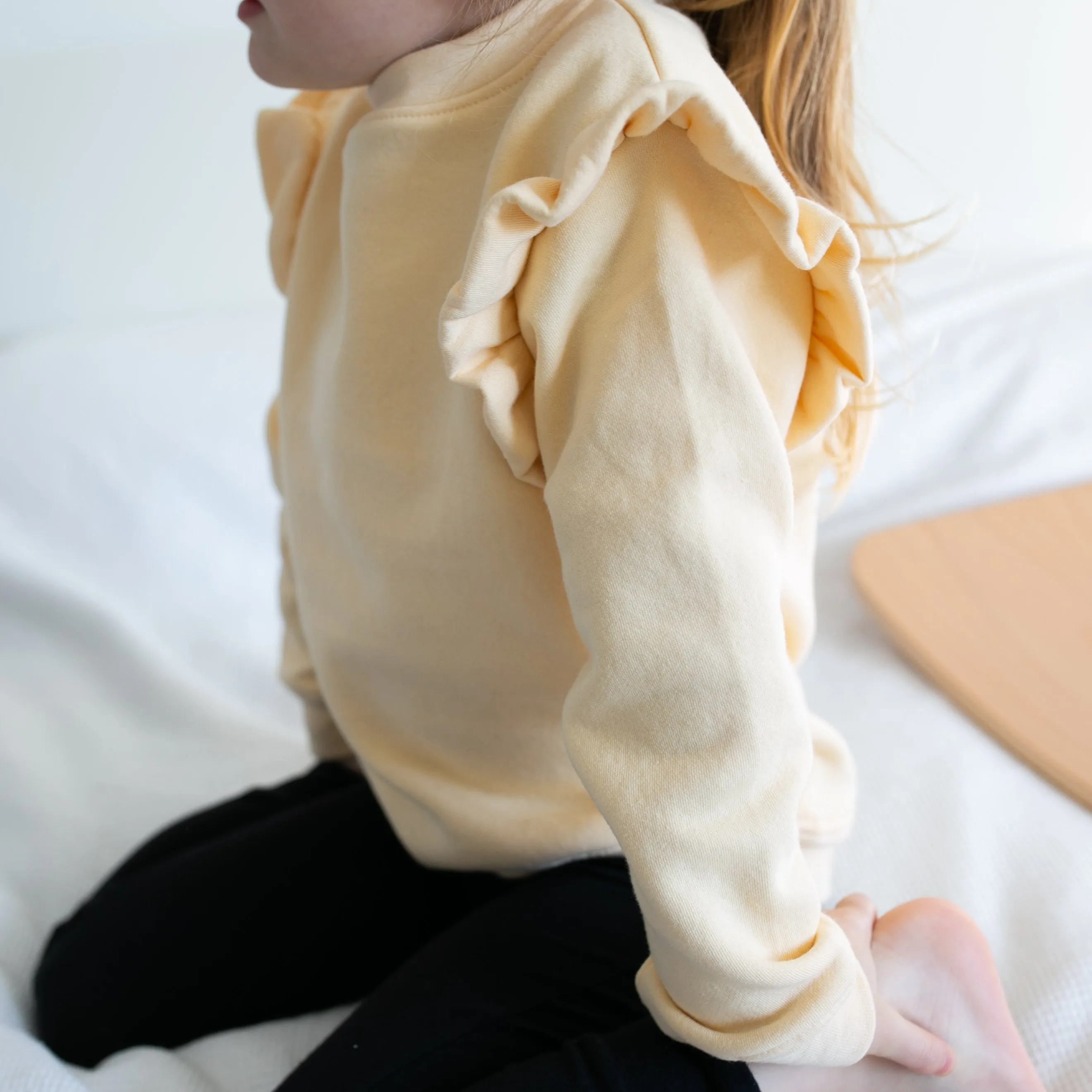 Lemon frill sleeve Sweatshirt