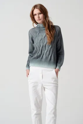 Lener Smoke Art - Cashmere Cable Turtleneck