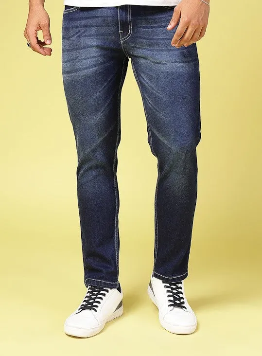 Lightly Faded Tapered Jeans