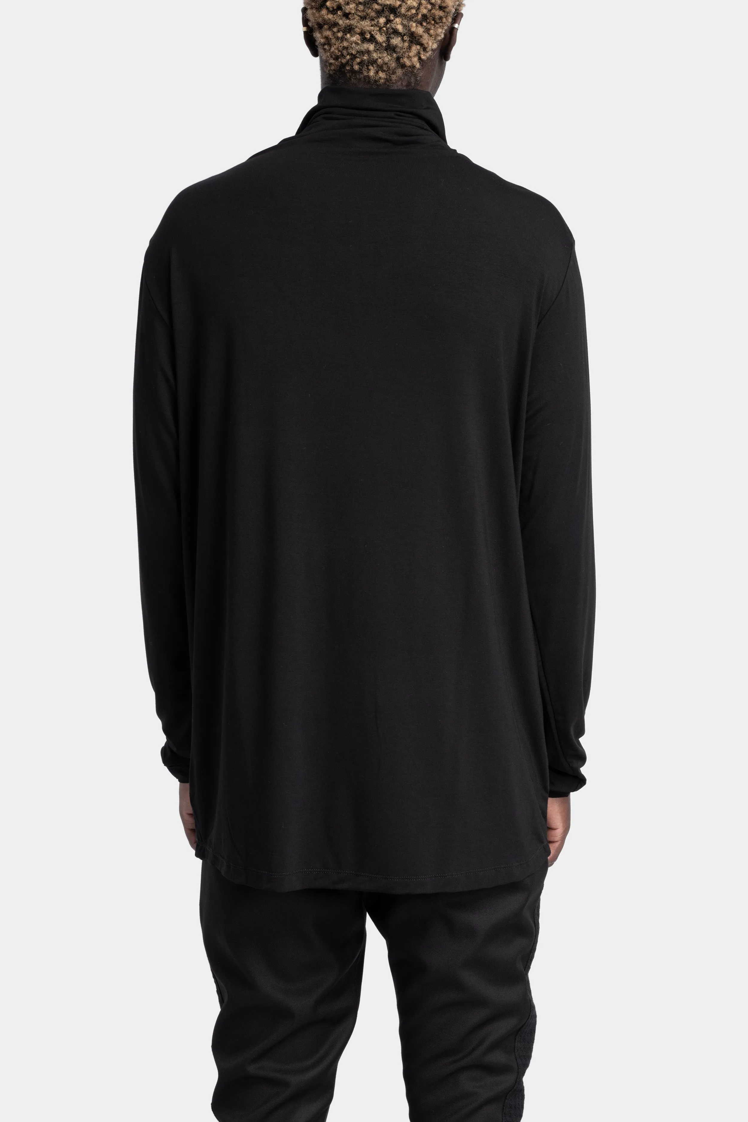 Lightweight bamboo jersey turtleneck sweater