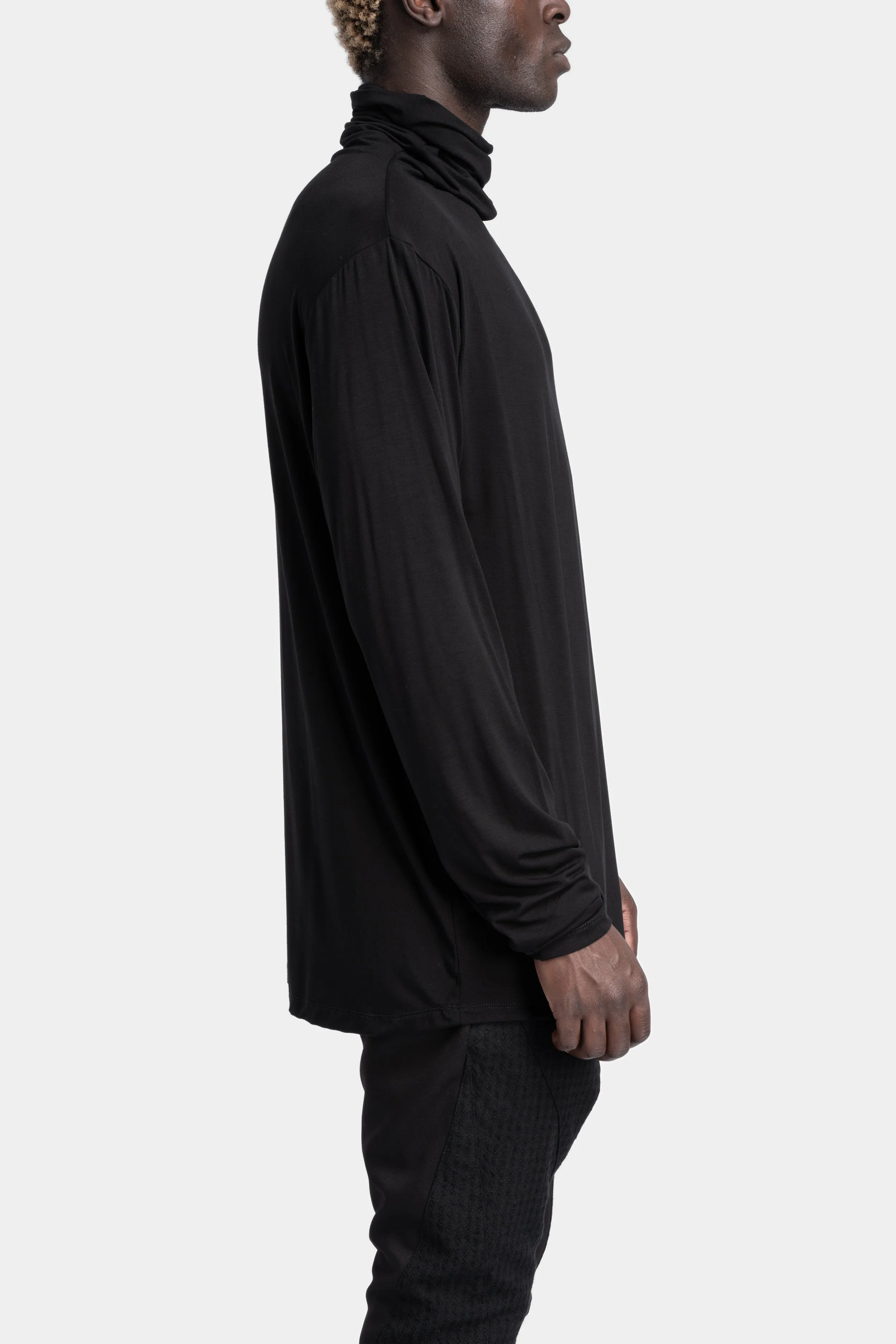 Lightweight bamboo jersey turtleneck sweater