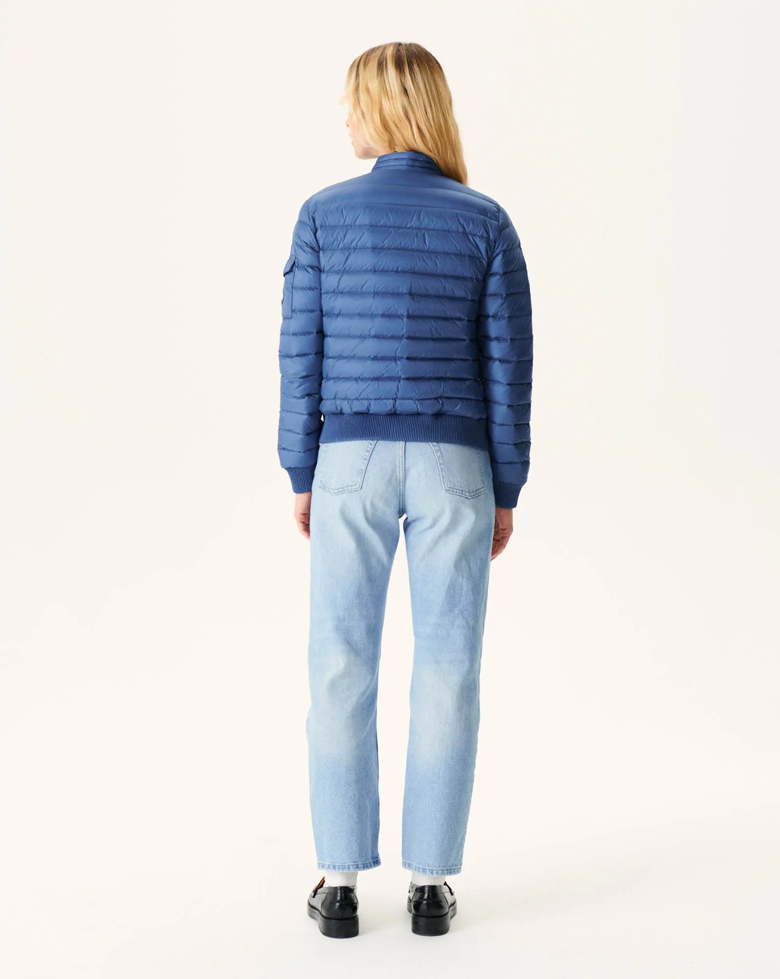 Lightweight down jacket Blue jeans Emmy