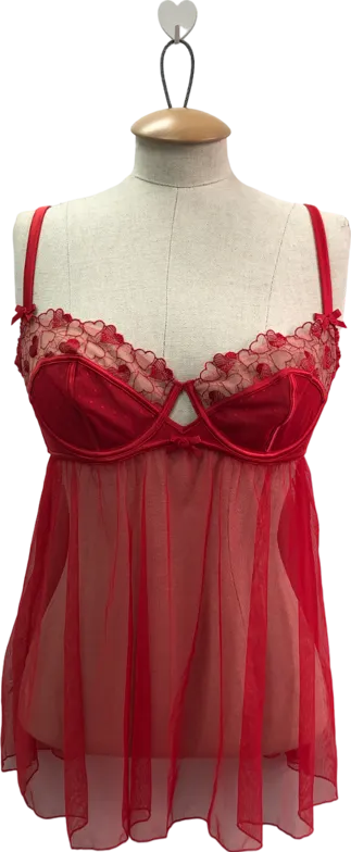 Lounge Underwear Red Isadora Babydoll Lingerie UK M