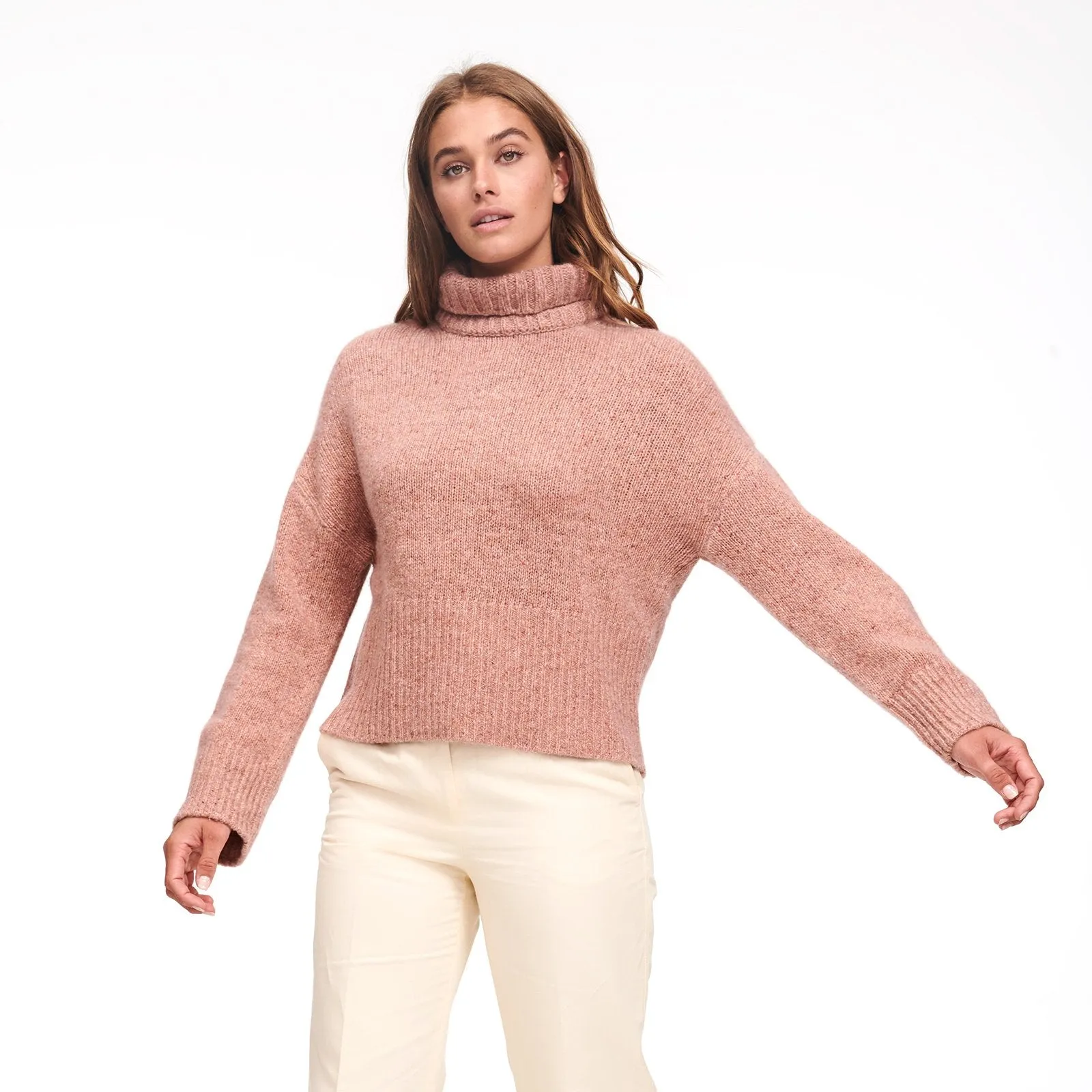 Marled Cashmere Turtleneck Sweater