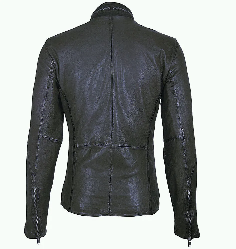 Men's Mauritius | Cove RF Leather Jacket | Dusty Blue