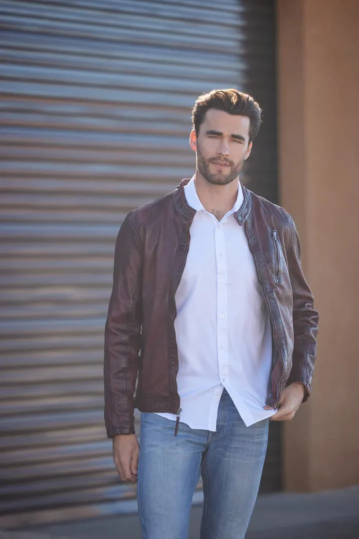 Men's Mauritius | Rakva Leather Jacket | Wine