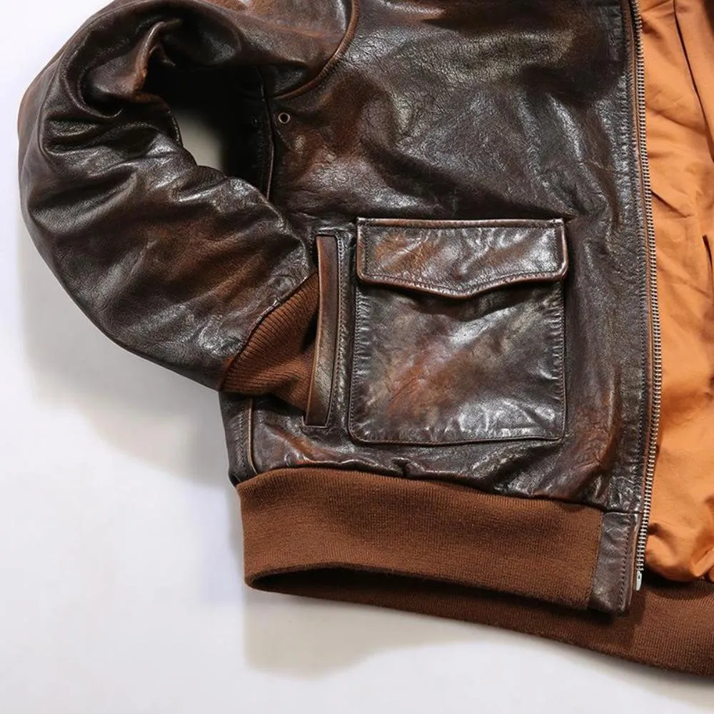 Men‘s Vintage A2 Pilot Leather Jacket