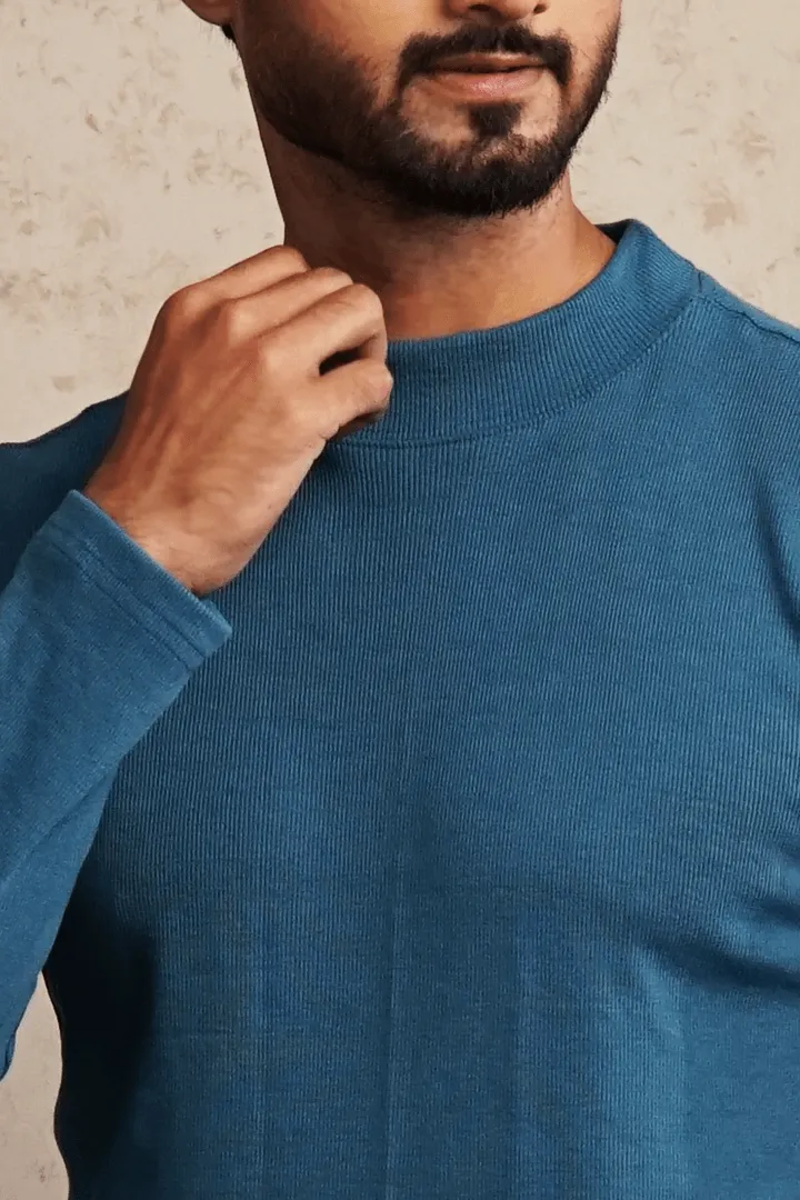 Peacock Blue Mockneck Sweatshirt