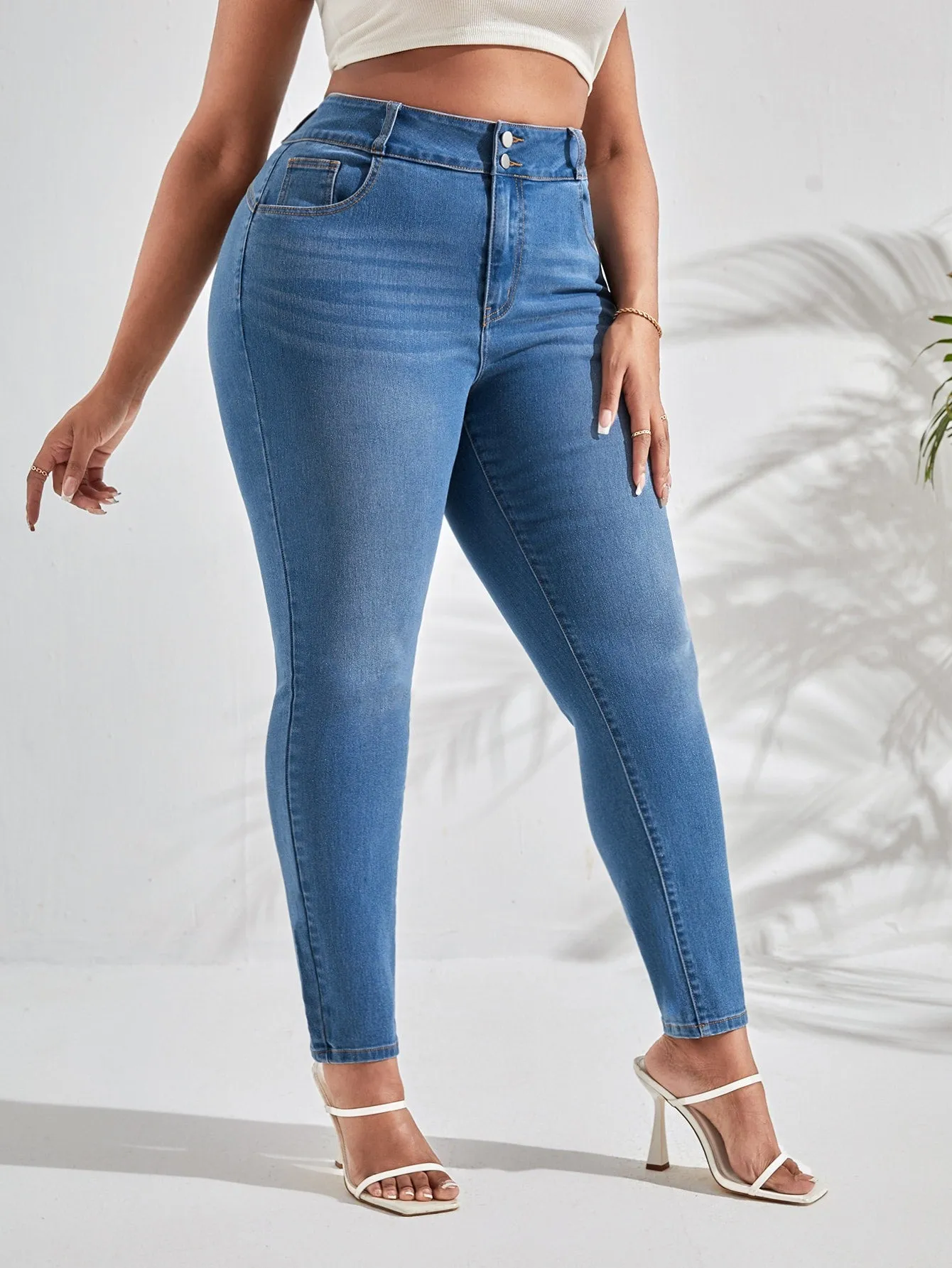 Plus Seam Detail Skinny Jeans