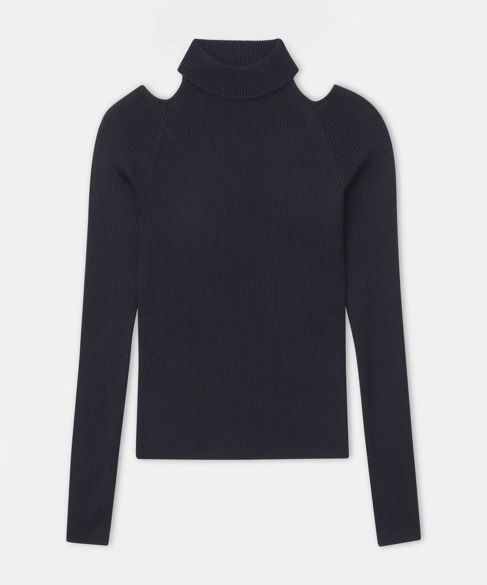 Silk Cashmere Cutout Turtleneck