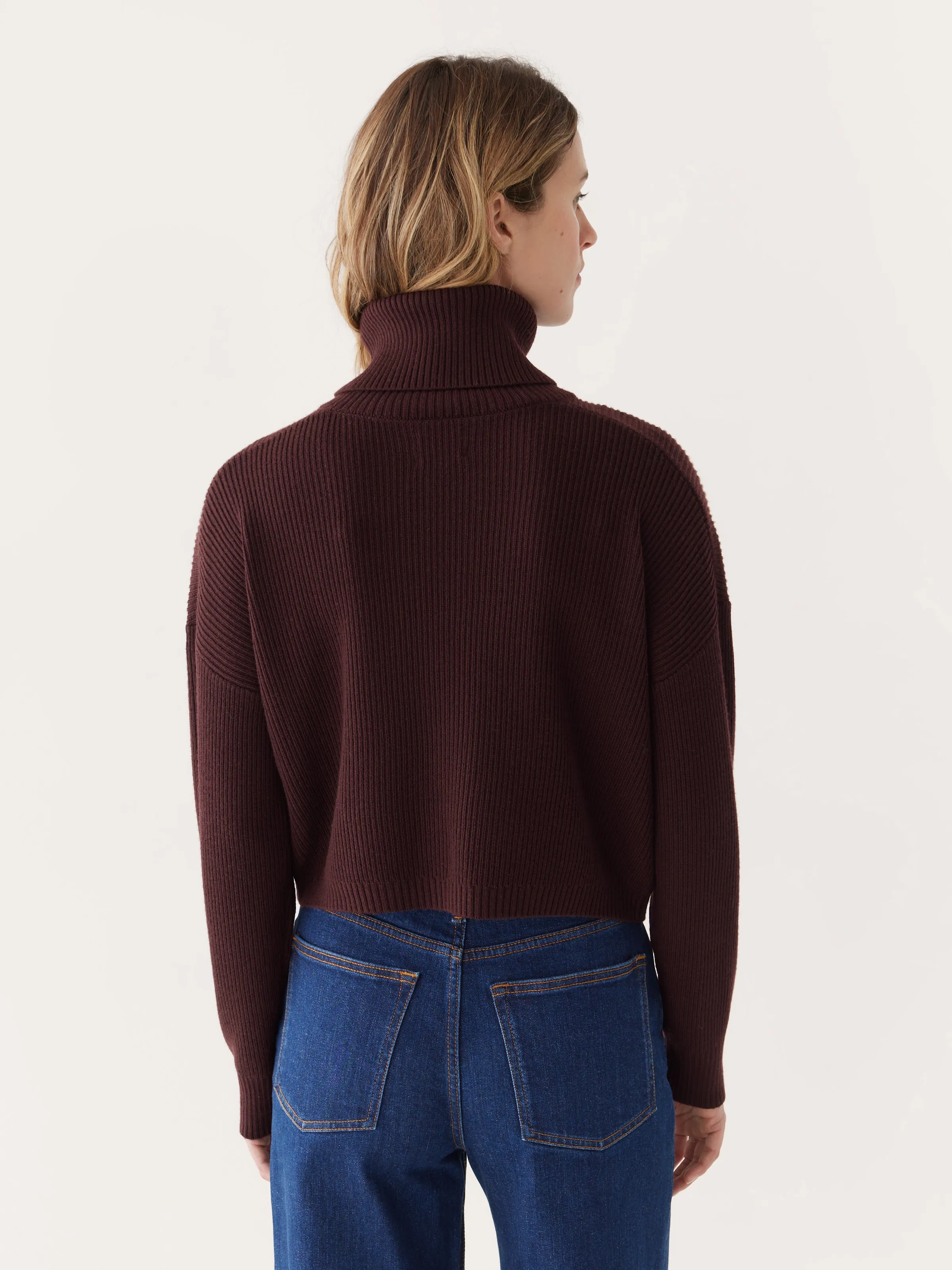 The Merino Turtleneck Sweater in Dark Brown