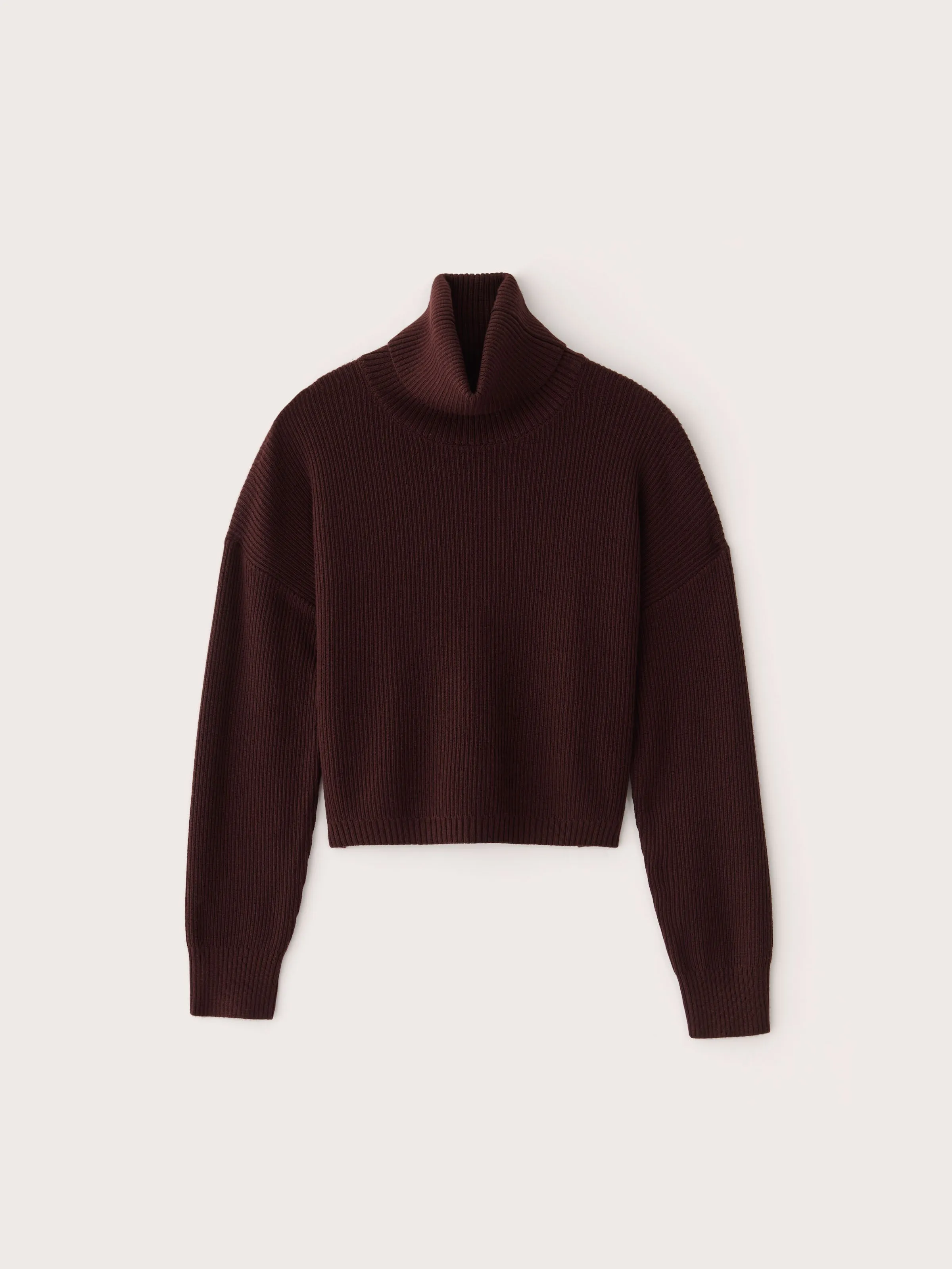 The Merino Turtleneck Sweater in Dark Brown