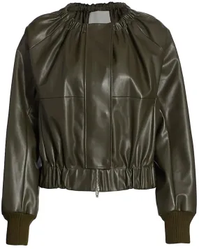 Utility Vegan Leather Ruched Jacket