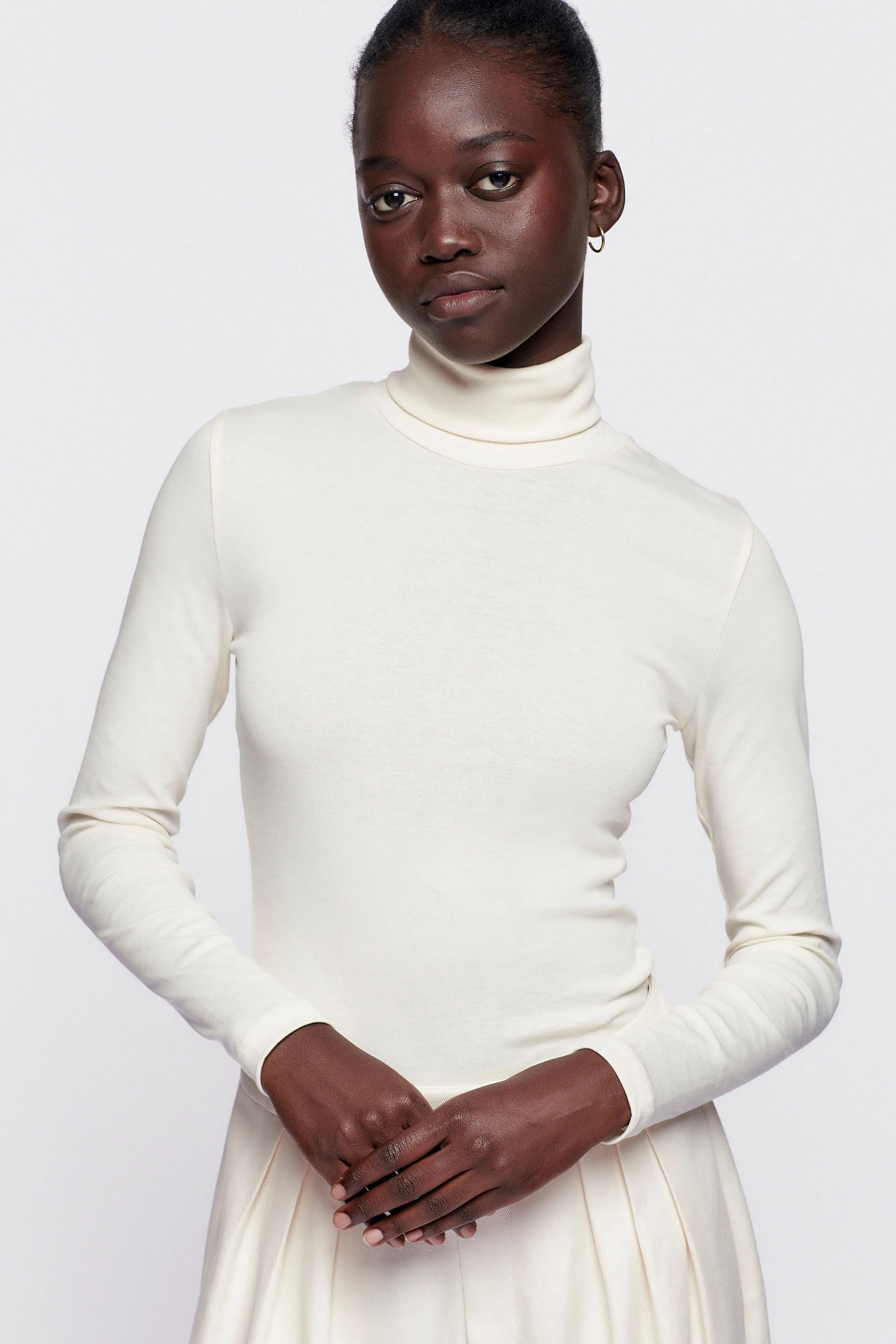 Women's Fitted Turtleneck in Natural