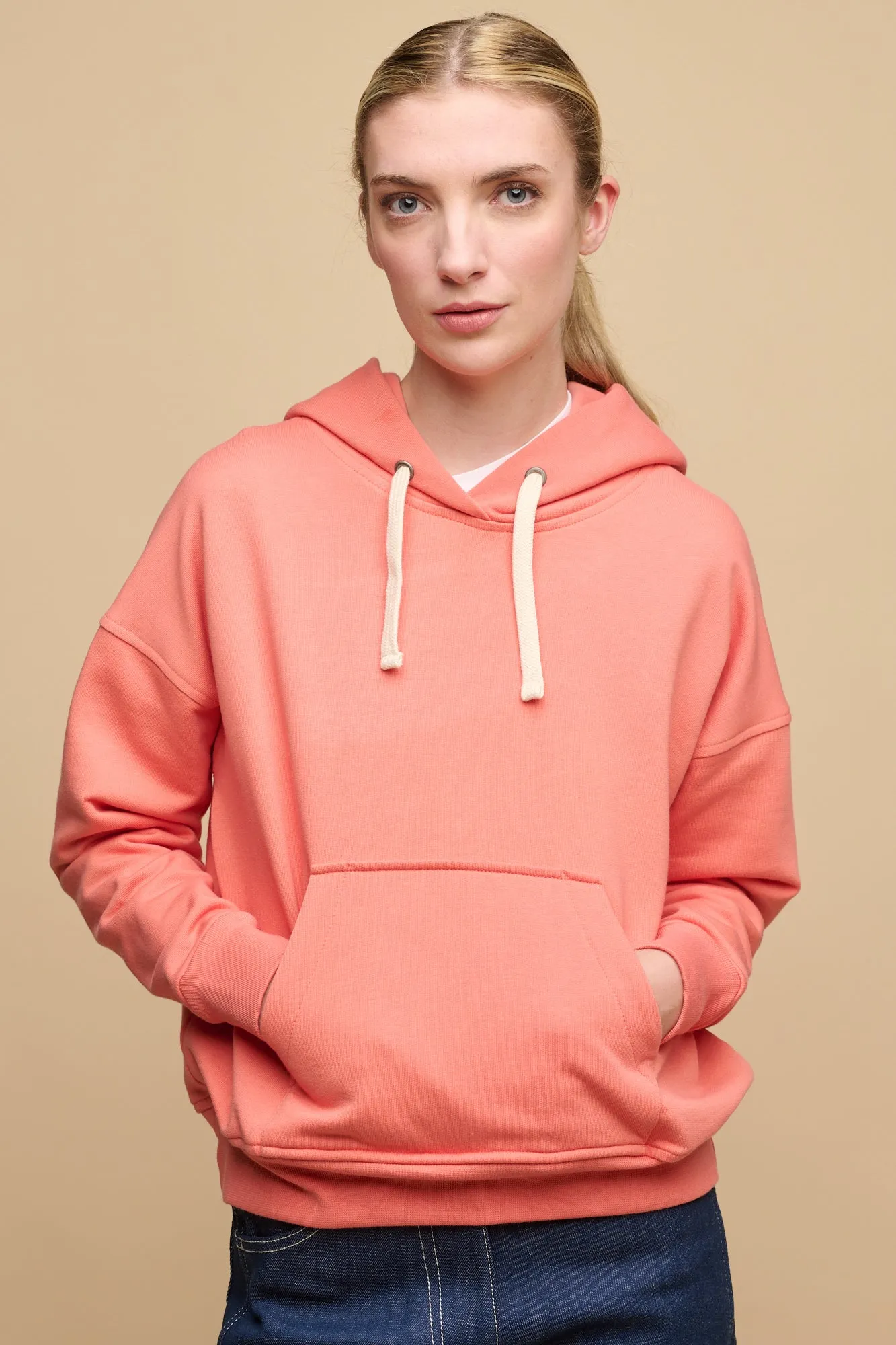 Women's Hooded Sweatshirt - Peach